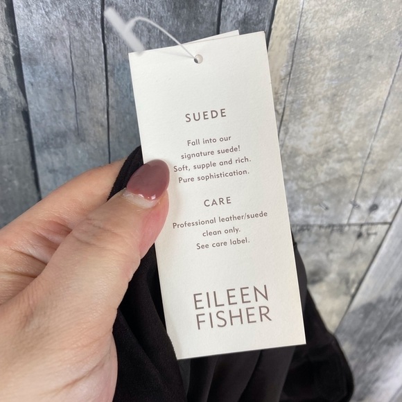 Eileen Fisher Suede 27” Gored Skirt With Yoke in Chocolate Brown Size XL New! - Picture 4 of 8